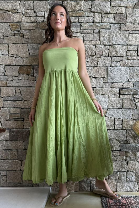 Songbird Bandeau Skirt Dress Kiwi 